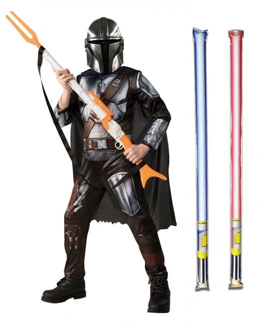 Star Wars Costume Deluxe Child - The Mandalorian - WITH X2 FREE LIGHTSABERS 3 Star Wars Costume Deluxe Child - The Mandalorian - WITH X2 FREE LIGHTSABERS