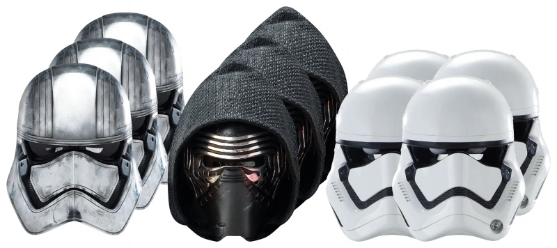 Star Wars MASKS - Character Mask Party Pack 8 - 4 X First Order Stormtrooper - 3 X Kylo Ren - 3 X Captain Phasma 3 Star Wars MASKS - Character Mask Party Pack 8 - 4 X First Order Stormtrooper - 3 X Kylo Ren - 3 X Captain Phasma