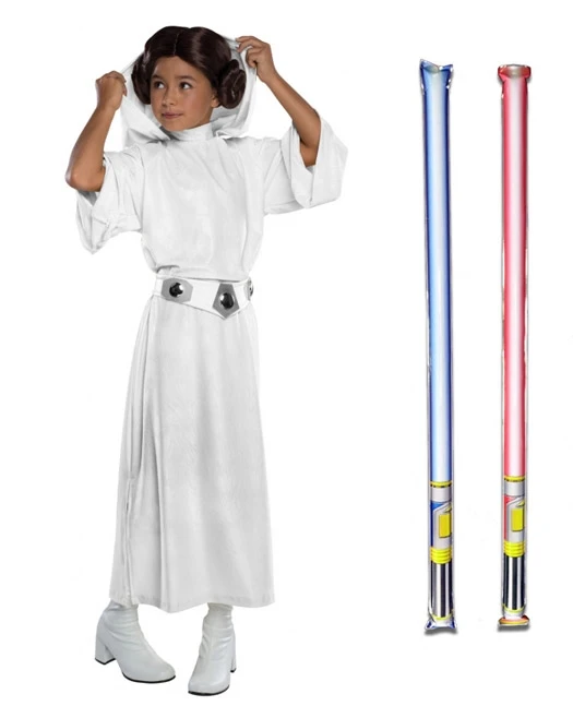 Star Wars Costume Child Deluxe Princess Leia - WITH X2 FREE LIGHTSABERS 3 Star Wars Costume Child Deluxe Princess Leia - WITH X2 FREE LIGHTSABERS