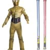 Star Wars Costume Deluxe Child - C-3PO - WITH X2 FREE LIGHTSABERS 2 Star Wars Costume Deluxe Child - C-3PO - WITH X2 FREE LIGHTSABERS -jedi-robe Sales Store 1518249373