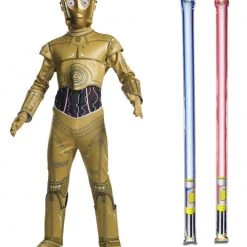 Star Wars Costume Deluxe Child - C-3PO - WITH X2 FREE LIGHTSABERS