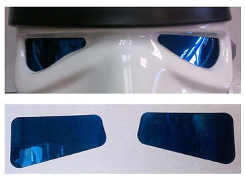 Stormtrooper Helmet Lenses - Mirror Film - Blue 3 Stormtrooper Helmet Lenses - Mirror Film - Blue