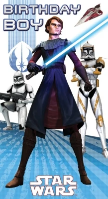 Star Wars Greeting Cards - 232 X 128mm - Clone Wars - Boy - SW350/1 3 Star Wars Greeting Cards - 232 X 128mm - Clone Wars - Boy - SW350/1