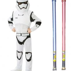 Star Wars Costume Deluxe Child - First Order Stormtrooper The Force Awakens - WITH X2 FREE LIGHTSABERS