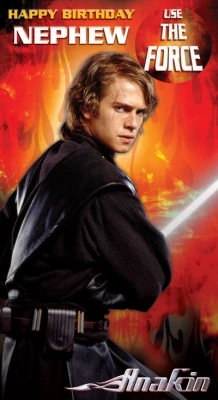 Star Wars Greeting Cards - 232 X 128mm - Star Wars - Nephew Badged - SW314 2 Star Wars Greeting Cards - 232 X 128mm - Star Wars - Nephew Badged - SW314