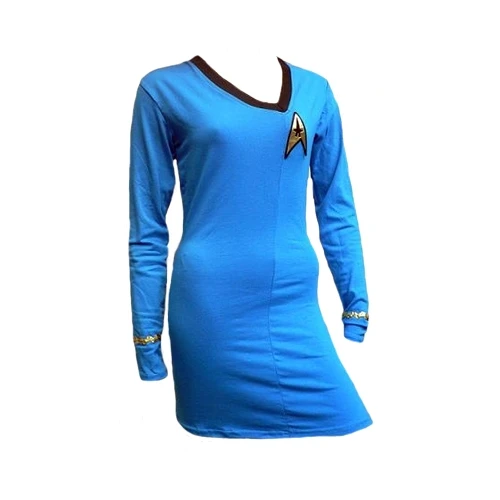 Star Trek Adult Costumes - Ladies Classic Science Blue Dress 3 Star Trek Adult Costumes - Ladies Classic Science Blue Dress