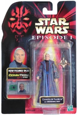 Star Wars Action Figure - Chancellor Valorum With Ceremonial Staff - CommTech Chip 3 Star Wars Action Figure - Chancellor Valorum With Ceremonial Staff - CommTech Chip