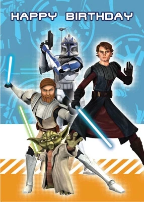 Star Wars Greeting Cards - 178 X 128mm - Clone Wars - Birthday - SW358 3 Star Wars Greeting Cards - 178 X 128mm - Clone Wars - Birthday - SW358