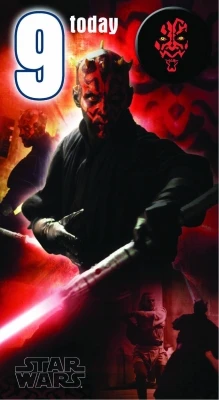 Star Wars Greeting Cards - 232 X 128mm - Star Wars - Age 9 Badged - SW304/2 3 Star Wars Greeting Cards - 232 X 128mm - Star Wars - Age 9 Badged - SW304/2