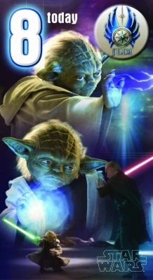 Star Wars Greeting Cards - 232 X 128mm - Star Wars - Age 8 Badged 3 Star Wars Greeting Cards - 232 X 128mm - Star Wars - Age 8 Badged